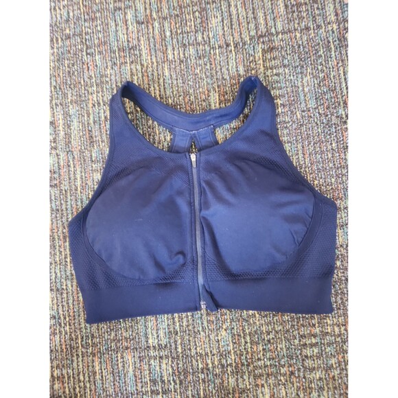 Soma Dark Blue Sport Seamless Zip Front Sports Bra Size XXL - Picture 1 of 7